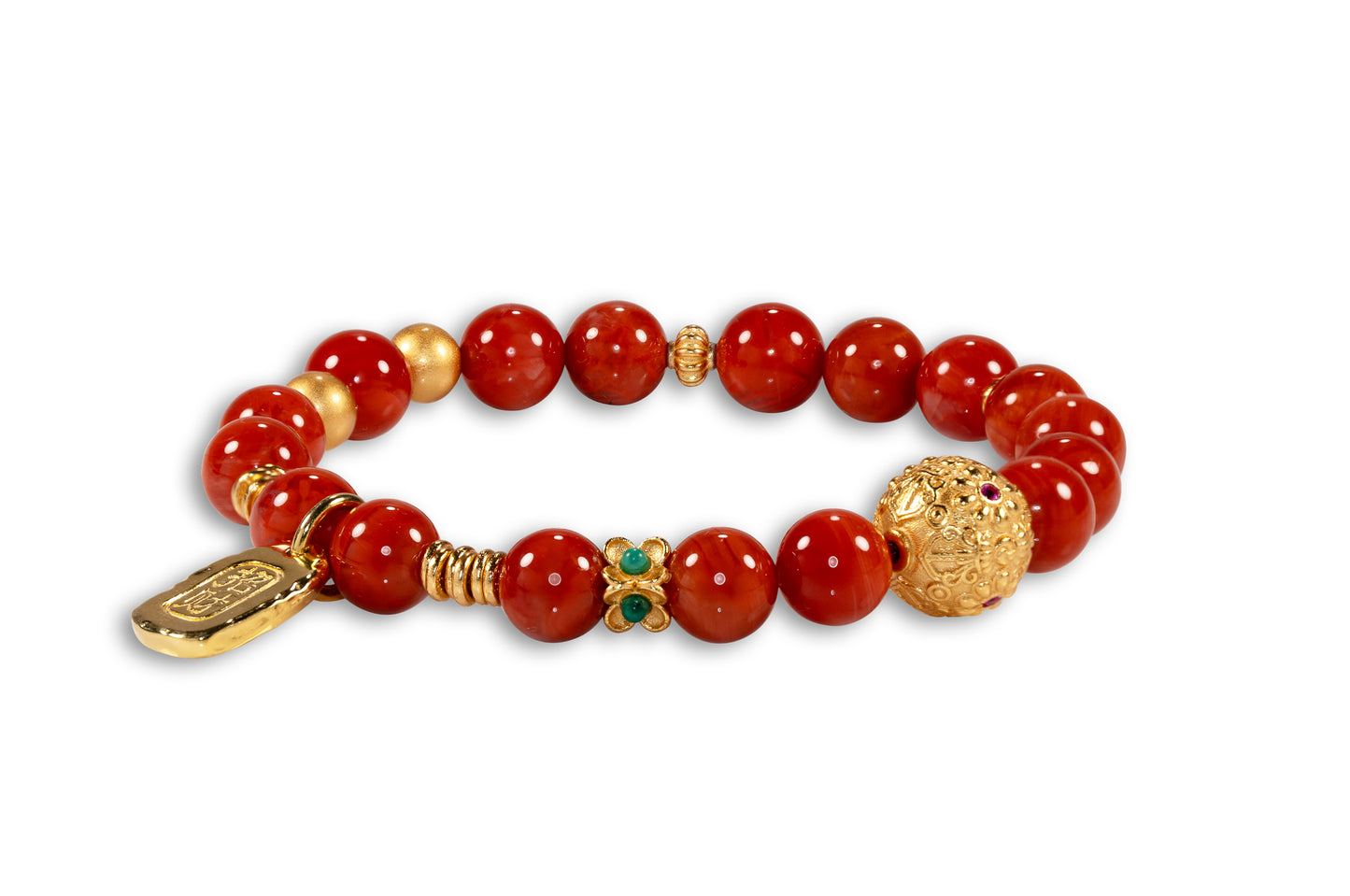 Crimson Glow of Good Fortune Bracelet
