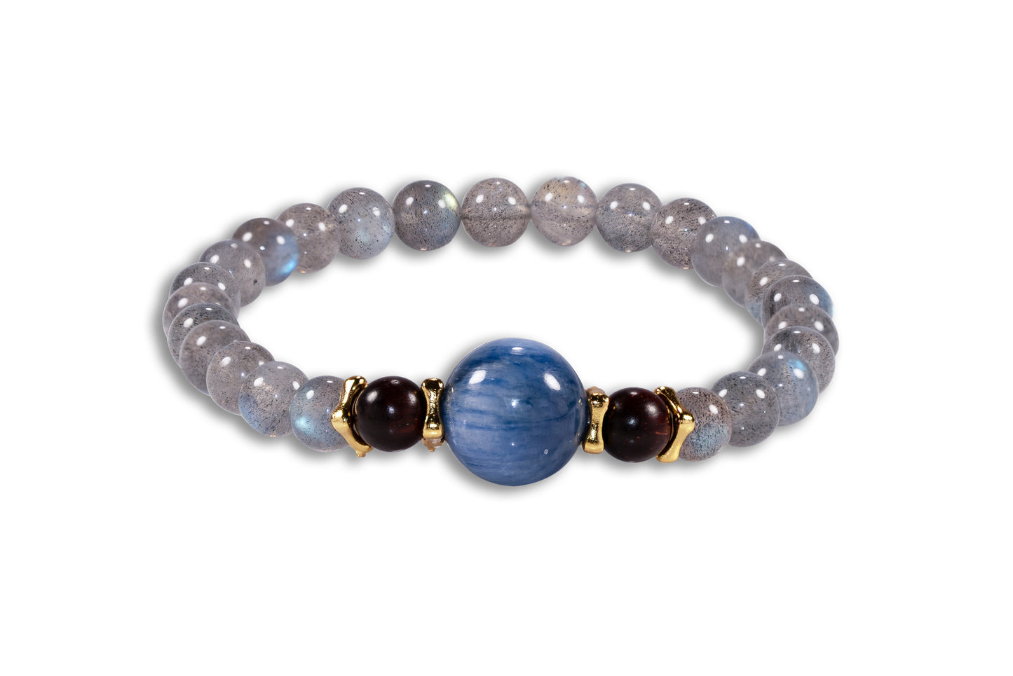 Gentle Ripples in Azure Wood Bracelet