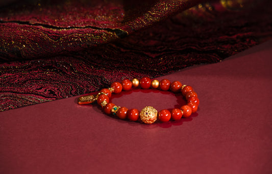 Crimson Glow of Good Fortune Bracelet
