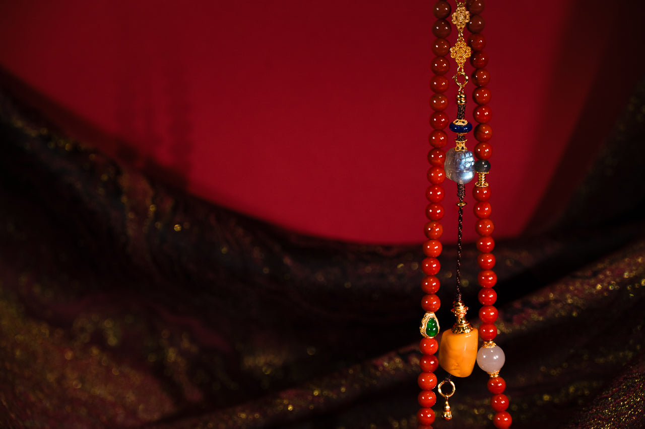 Crimson Glow of Good Fortune Necklace